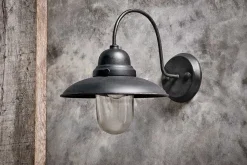 Outdoor Lights|Wall & Spot Lights^Nkuku Phena Outdoor Swan Neck Metal Wall Lamp