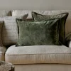 Bedroom Textiles|Cushions^Nkuku Pilani Velvet & Linen Cushion Cover - Moss