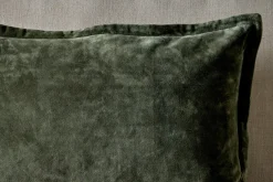 Bedroom Textiles|Cushions^Nkuku Pilani Velvet & Linen Cushion Cover - Moss