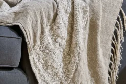 Decorative Home Accessories|Bedroom Textiles^Nkuku Puli Recycled Linen Throw - Natural