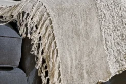 Decorative Home Accessories|Bedroom Textiles^Nkuku Puli Recycled Linen Throw - Natural