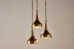 Statement Lighting|Pendant Lighting^Nkuku Quinn Hammered Metal Cluster Lamp - Antique Brass