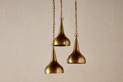 Statement Lighting|Pendant Lighting^Nkuku Quinn Hammered Metal Cluster Lamp - Antique Brass