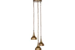 Statement Lighting|Pendant Lighting^Nkuku Quinn Hammered Metal Cluster Lamp - Antique Brass