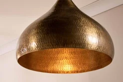 Statement Lighting|Pendant Lighting^Nkuku Quinn Statement Hammered Metal Pendant - Large