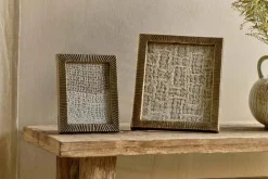 Decorative Home Accessories|Desk Accessories^Nkuku Ranoli Iron Etched Photo Frame - Antique Brass