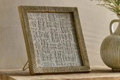 Decorative Home Accessories|Desk Accessories^Nkuku Ranoli Iron Etched Photo Frame - Antique Brass