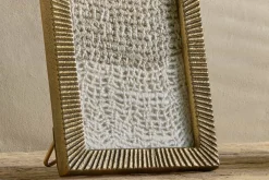Decorative Home Accessories|Desk Accessories^Nkuku Ranoli Iron Etched Photo Frame - Antique Brass