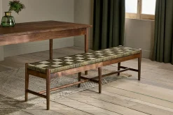 Kitchen & Dining|Dining Chairs & Benches^Nkuku Raunak Acacia Woven Bench - Washed Walnut