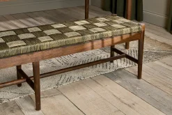 Kitchen & Dining|Dining Chairs & Benches^Nkuku Raunak Acacia Woven Bench - Washed Walnut