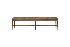 Kitchen & Dining|Dining Chairs & Benches^Nkuku Raunak Acacia Woven Bench - Washed Walnut