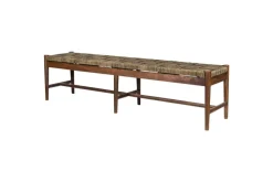 Kitchen & Dining|Dining Chairs & Benches^Nkuku Raunak Acacia Woven Bench - Washed Walnut