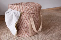 Baskets|Laundry Baskets^Nkuku Renu Jute Laundry Basket - Rust & Natural
