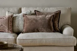 Bedroom Textiles|Cushions^Nkuku Renwal Velvet & Linen Cushion Cover - Brown