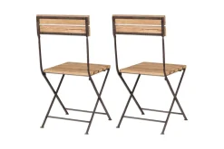 Garden|Garden Tables^Nkuku Rishikesh Reclaimed Wood & Iron Folding Chairs - (Set of 2)