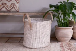 Baskets^Nkuku Rohia Basket - Natural & Cream