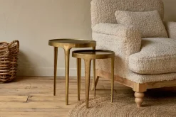 Living|Side Tables^Nkuku Rohia Cast Metal Side Table - Brass