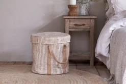 Baskets|Bathroom Accessories^Nkuku Rohia Laundry Basket - Natural & Cream