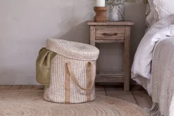 Baskets|Bathroom Accessories^Nkuku Rohia Laundry Basket - Natural & Cream