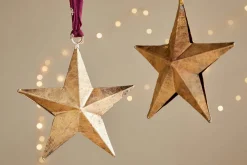 Baubles & Tree Decorations|New Christmas^Nkuku Roshani Star Baubles - Antique Brass (Set of 2)