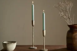 Candles|Candles & Candleholders^Nkuku Rustic Soy Blend Dinner Candle - (Set of 2) Sage Green