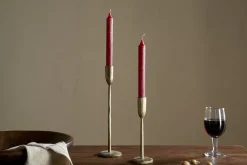 Candles|Candles & Candleholders^Nkuku Rustic Soy Blend Dinner Candle - (Set of 2) Dark Cherry