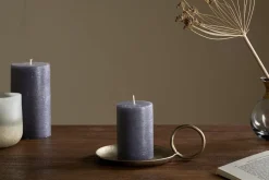 Candles|Candles & Candleholders^Nkuku Rustic Soy Blend Mini Pillar Candle - Charcoal