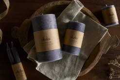 Candles|Candles & Candleholders^Nkuku Rustic Soy Blend Mini Pillar Candle - Charcoal