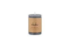 Candles|Candles & Candleholders^Nkuku Rustic Soy Blend Mini Pillar Candle - Charcoal