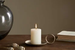 Candles|Candles & Candleholders^Nkuku Rustic Soy Blend Mini Pillar Candle - White