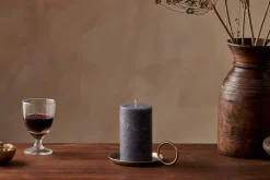 Candles|Candle Holders^Nkuku Rustic Soy Blend Pillar Candle - - Small Charcoal