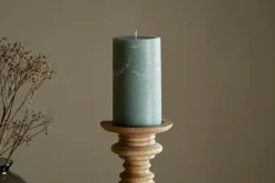 Candles|Candles & Candleholders^Nkuku Rustic Soy Blend Pillar Candle - - Large Sage Green