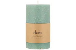 Candles|Candles & Candleholders^Nkuku Rustic Soy Blend Pillar Candle - - Large Sage Green