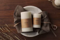Fireside|Candles^Nkuku Rustic Soy Blend Pillar Candle - - Large White