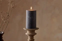 Fireside|Candles^Nkuku Rustic Soy Blend Pillar Candle - - Large Charcoal