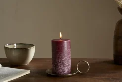 Candles|Candles & Candleholders^Nkuku Rustic Soy Blend Pillar Candle - - Small Dark Cherry