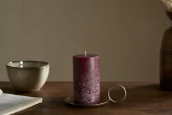 Candles|Candles & Candleholders^Nkuku Rustic Soy Blend Pillar Candle - - Small Dark Cherry