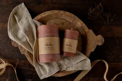 Fireside|Candles^Nkuku ic Soy Blend Pillar Candle - - Large Rust