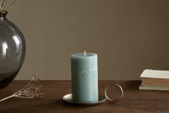 Candles|Candles & Candleholders^Nkuku Rustic Soy Blend Pillar Candle - - Small Sage Green