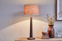 Bedside Lamps|Table Lamps^Nkuku Sahar Mango Wood Table Lamp - Dark Stain