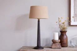 Bedside Lamps|Table Lamps^Nkuku Sahar Mango Wood Table Lamp - Dark Stain