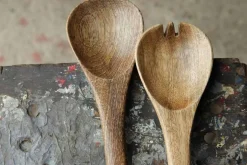 Serving Cutlery|Cutlery^Nkuku Salad Servers - Mango Wood (Set of 2)