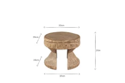 Living|Side Tables^Nkuku Salman Wooden Decorative Stool - Natural