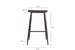 Kitchen & Dining|Bar Stools & Bar Chairs^Nkuku Samaira Leather Counter Stool - Dark Brown