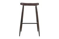Kitchen & Dining|Bar Stools & Bar Chairs^Nkuku Samaira Leather Counter Stool - Dark Brown