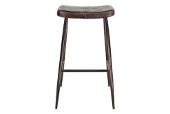 Kitchen & Dining|Bar Stools & Bar Chairs^Nkuku Samaira Leather Counter Stool - Dark Brown