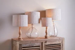 Lampshades|Bedroom^Nkuku Sanja Cotton Stripe Lampshade - Off White & Grey