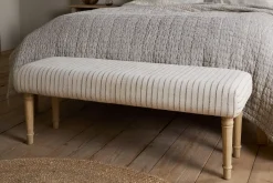 Storage & Shelving|Storage & Shelving^Nkuku Sanja Stripe Upholstered Bench - Grey