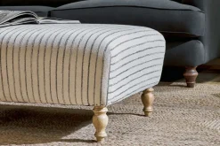 Living|Footstools & Poufs^Nkuku Sanja Stripe Upholstered Ottoman - Off White