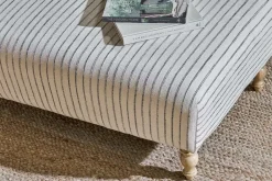 Living|Footstools & Poufs^Nkuku Sanja Stripe Upholstered Ottoman - Off White